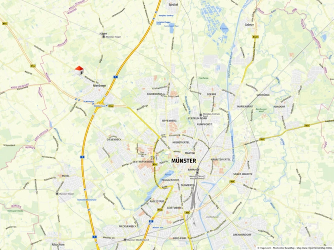 Lage im Stadtgebiet makro