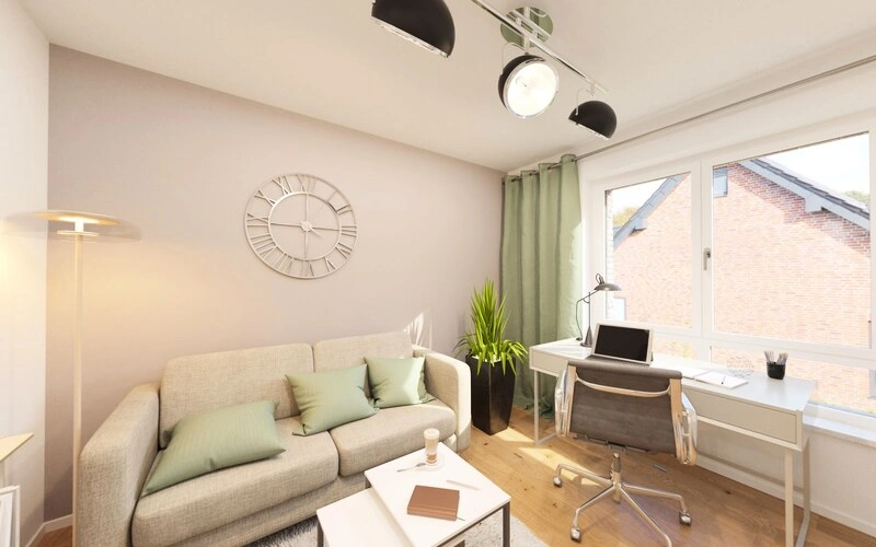 Dreizler Immobilien Munster - Buro Schreibtisch Fenster