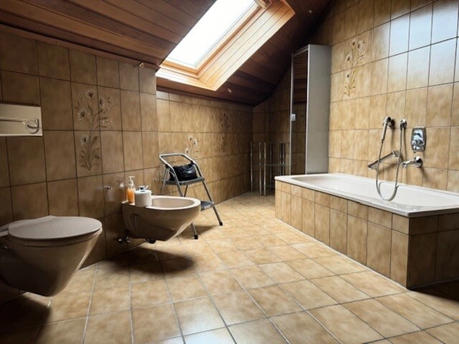 Dusche und Doppelwaschtisch