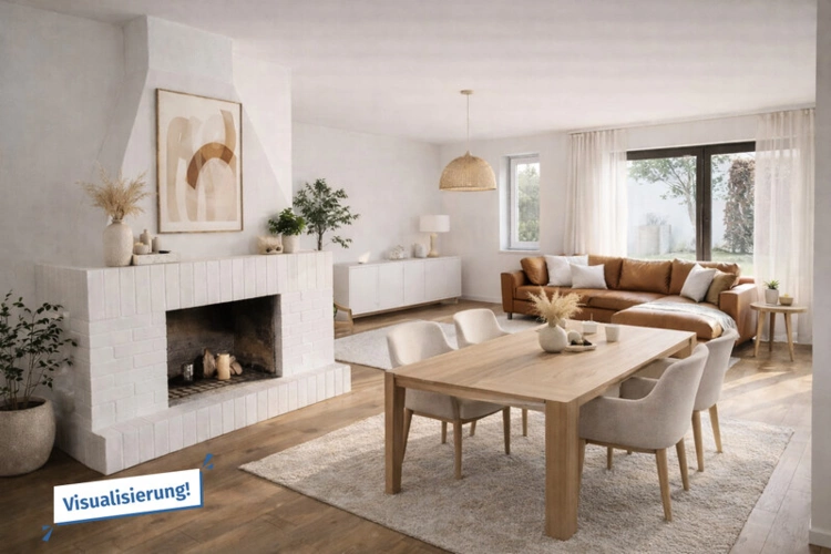 Kamin und Wohnen visualisiert