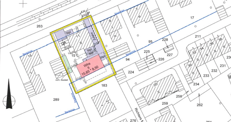 Lageplan für eine mögliche Bebauung