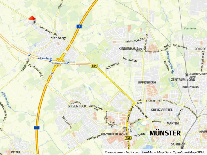 Lage im Stadtgebiet makro