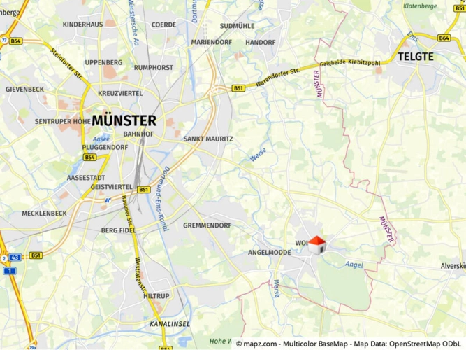Lage im Stadtgebiet makro