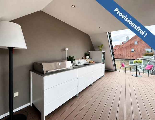Dachterrasse mit Luxus Outdoorküche