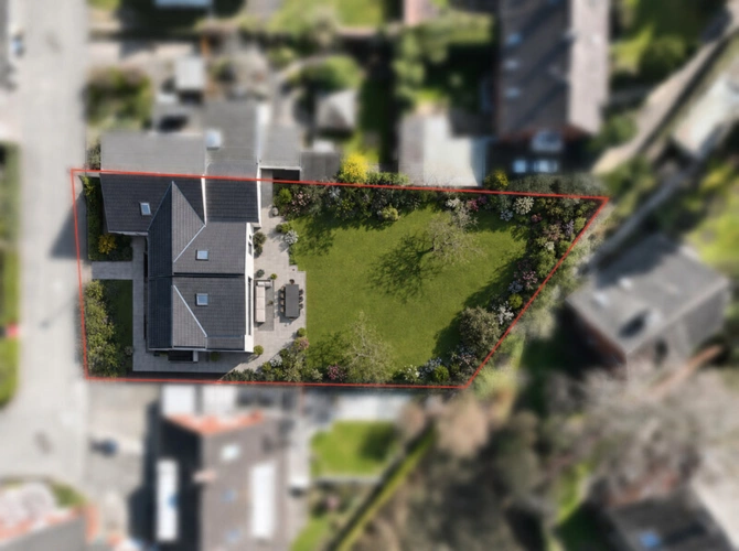 Visualisierung als Einfamilienhaus Luftansicht