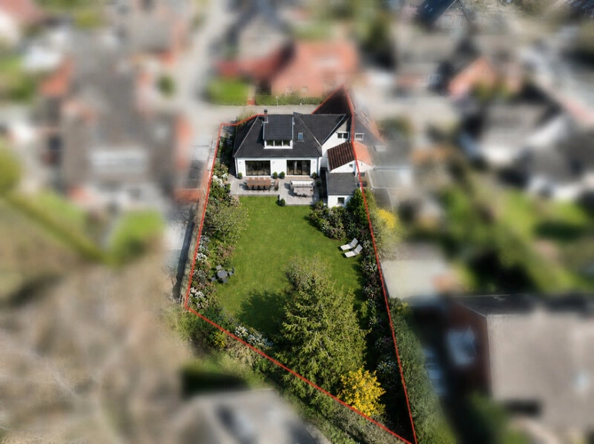 Visualisierung Gartenansicht als Einfamilienhaus