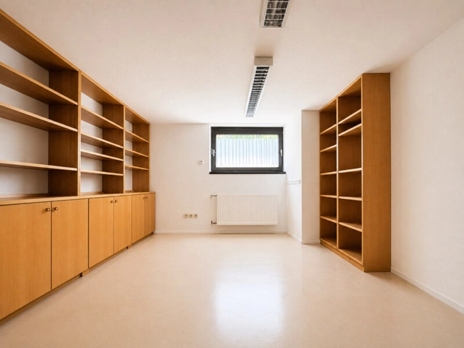 Das Büro mit Mobiliar vom Tischler