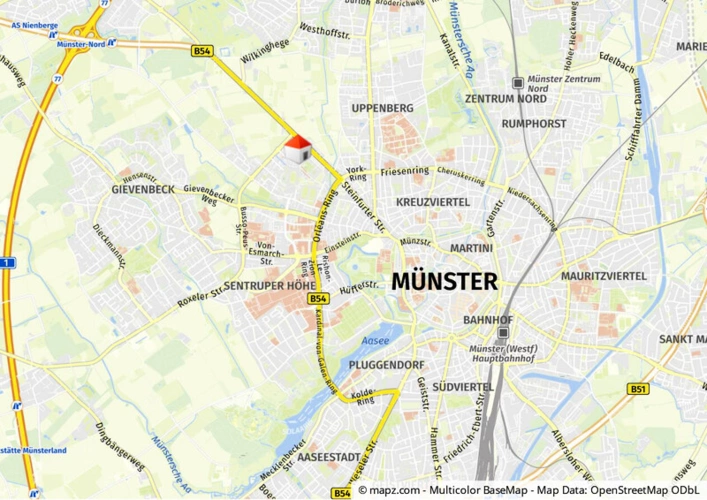 Lage im Stadtgebiet makro