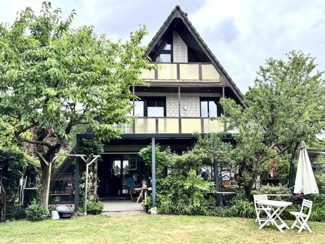 Das Schwedenhaus mit der überdachten Terrasse