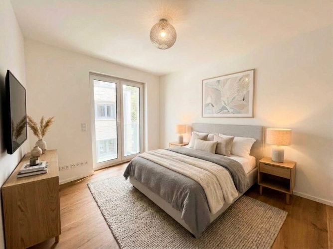 Schlafzimmer - KI-möbliiert