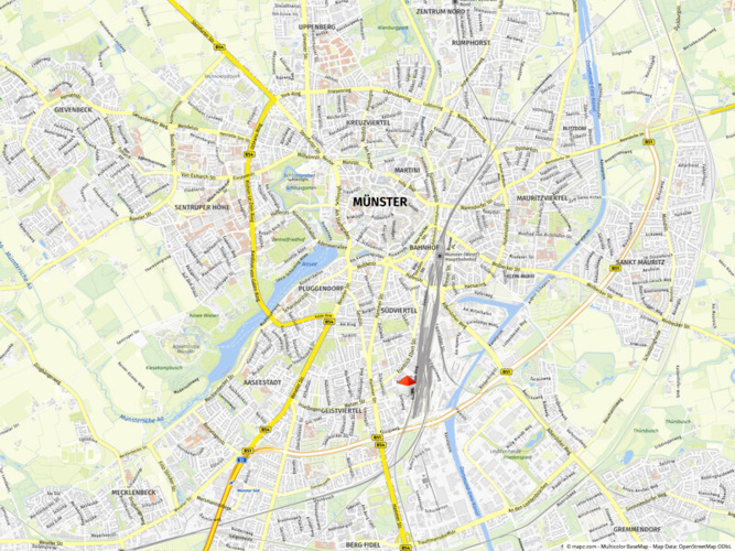 Lage im Stadtgebiet makro