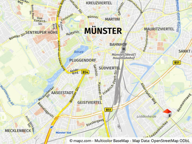 Lage im Stadtgebiet makro