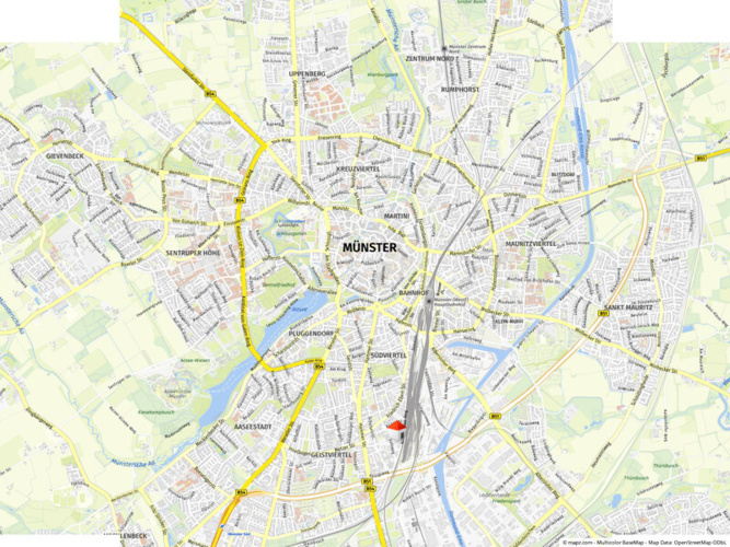 Lage im Stadtgebiet makro