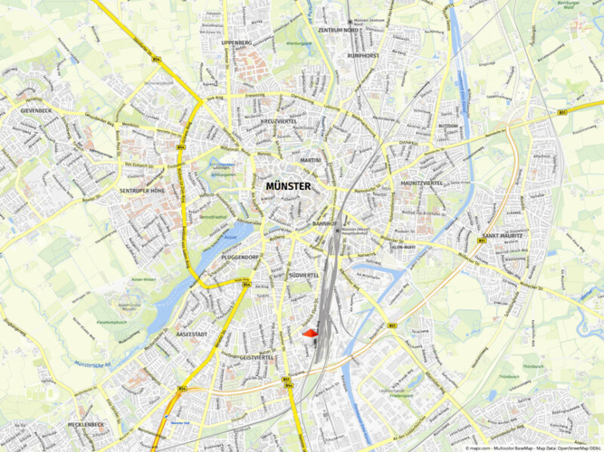 Lage im Stadtgebiet makro