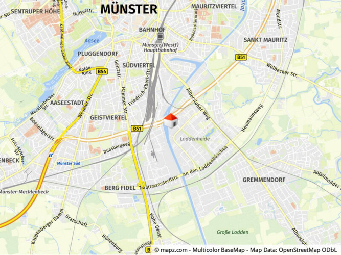 Lage im Stadtgebiet Makro