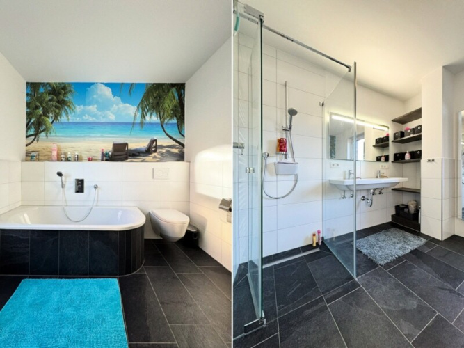 modernes Bad mit Dusche & Wanne