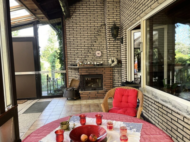 Kamin im Wintergarten